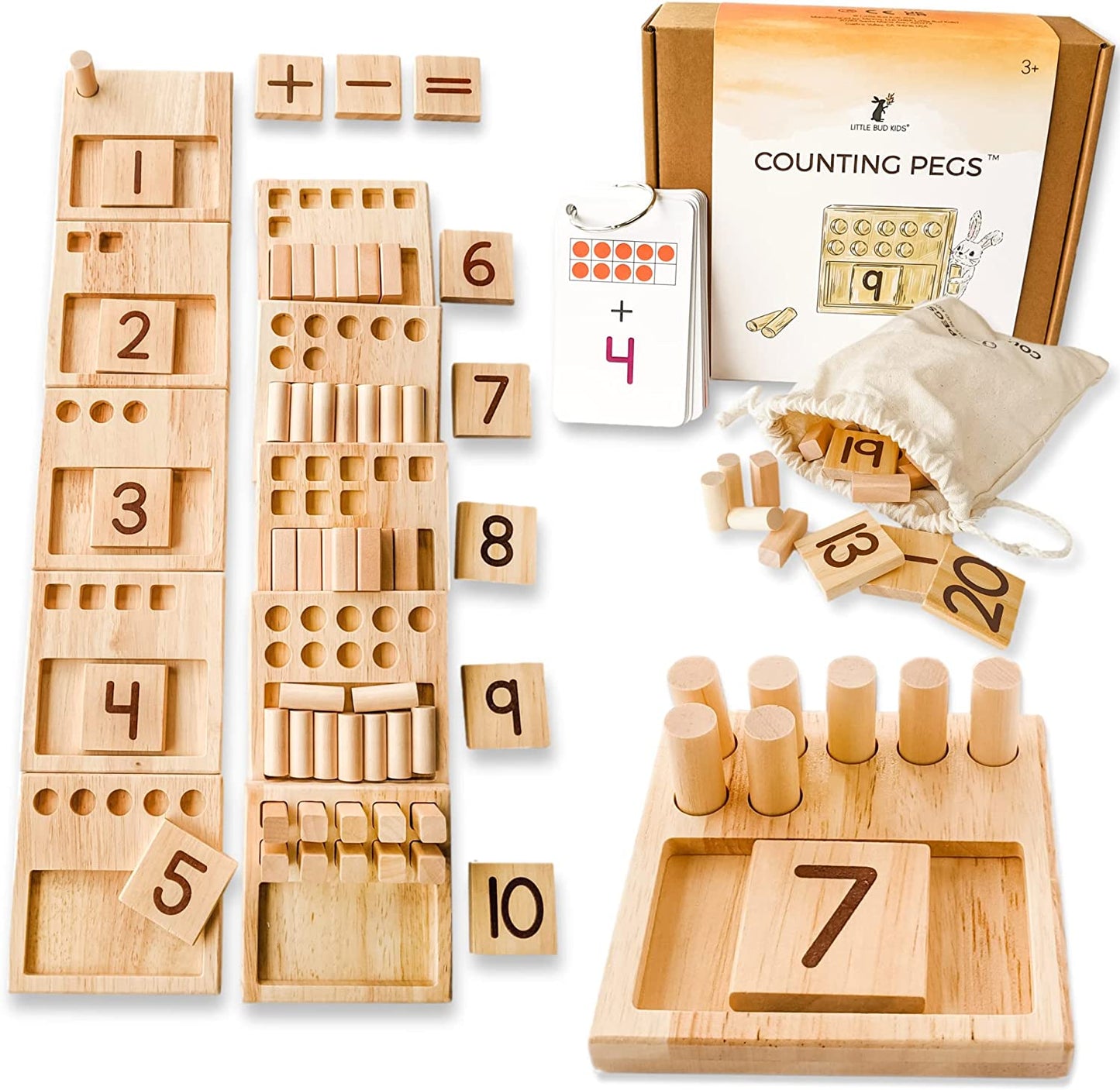 Fun Addition & Subtraction Flash Cards for Toddler Learning & Kindergarten Montessori Play