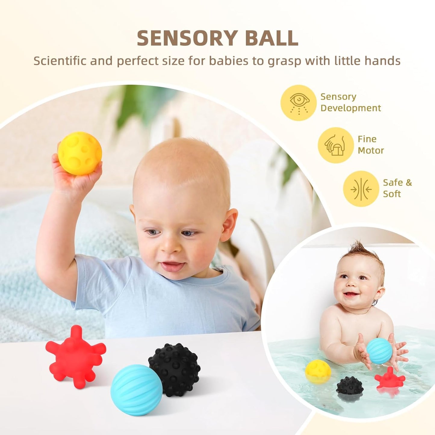 Baby Toys 0-6 Months – 7-in-1 Newborn Gift Set with Teethers, Sensory Balls & High-Contrast Flash Cards"