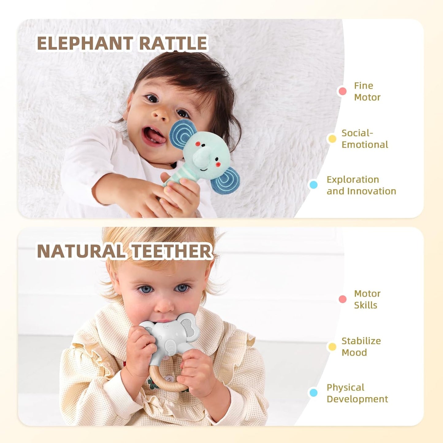 Baby Toys 0-6 Months – 7-in-1 Newborn Gift Set with Teethers, Sensory Balls & High-Contrast Flash Cards"