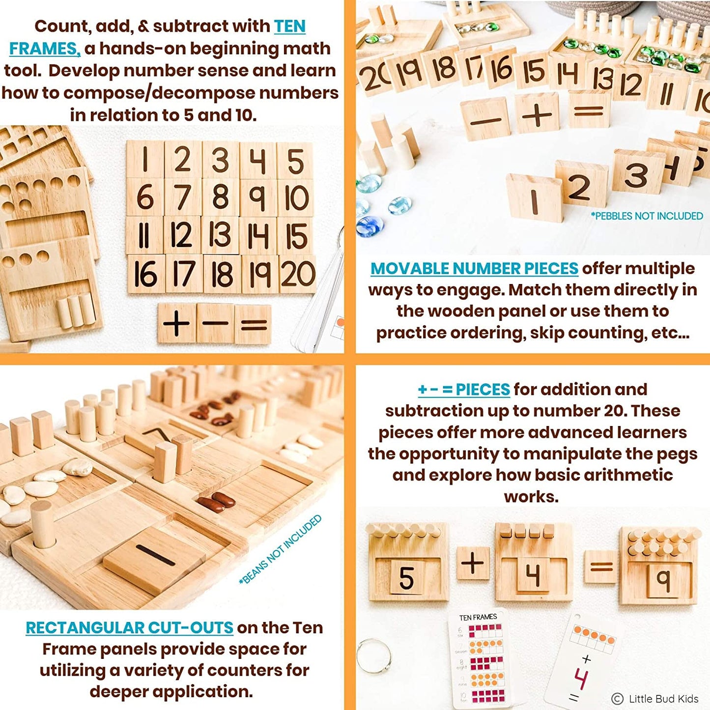 Fun Addition & Subtraction Flash Cards for Toddler Learning & Kindergarten Montessori Play