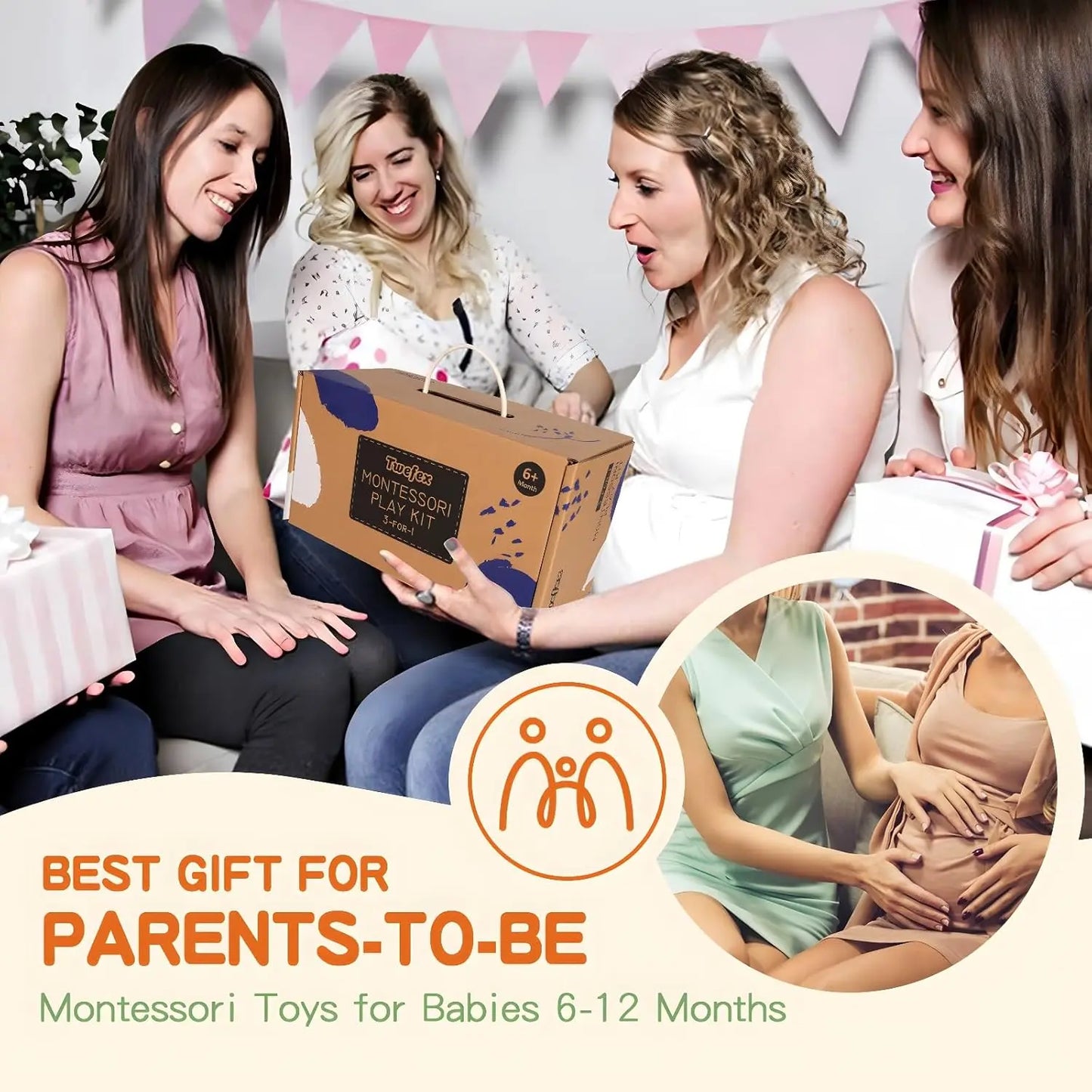 Baby Toys 6-12 Months - 3-in-1 Montessori Play Kit (Spinning Drum + Tissue Box + Puzzle)