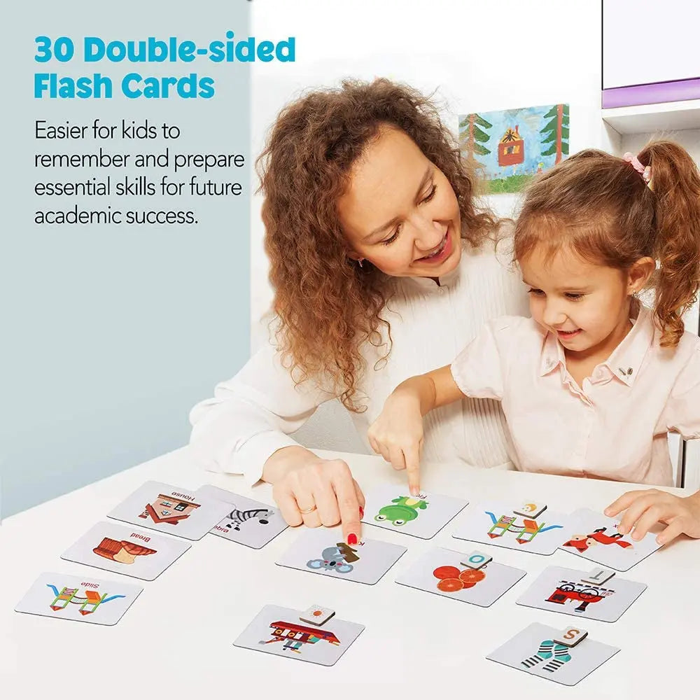 Magnetic Alphabet Letters Toy - Wooden ABC & Numbers Set with Flash Cards (Ages 3+)