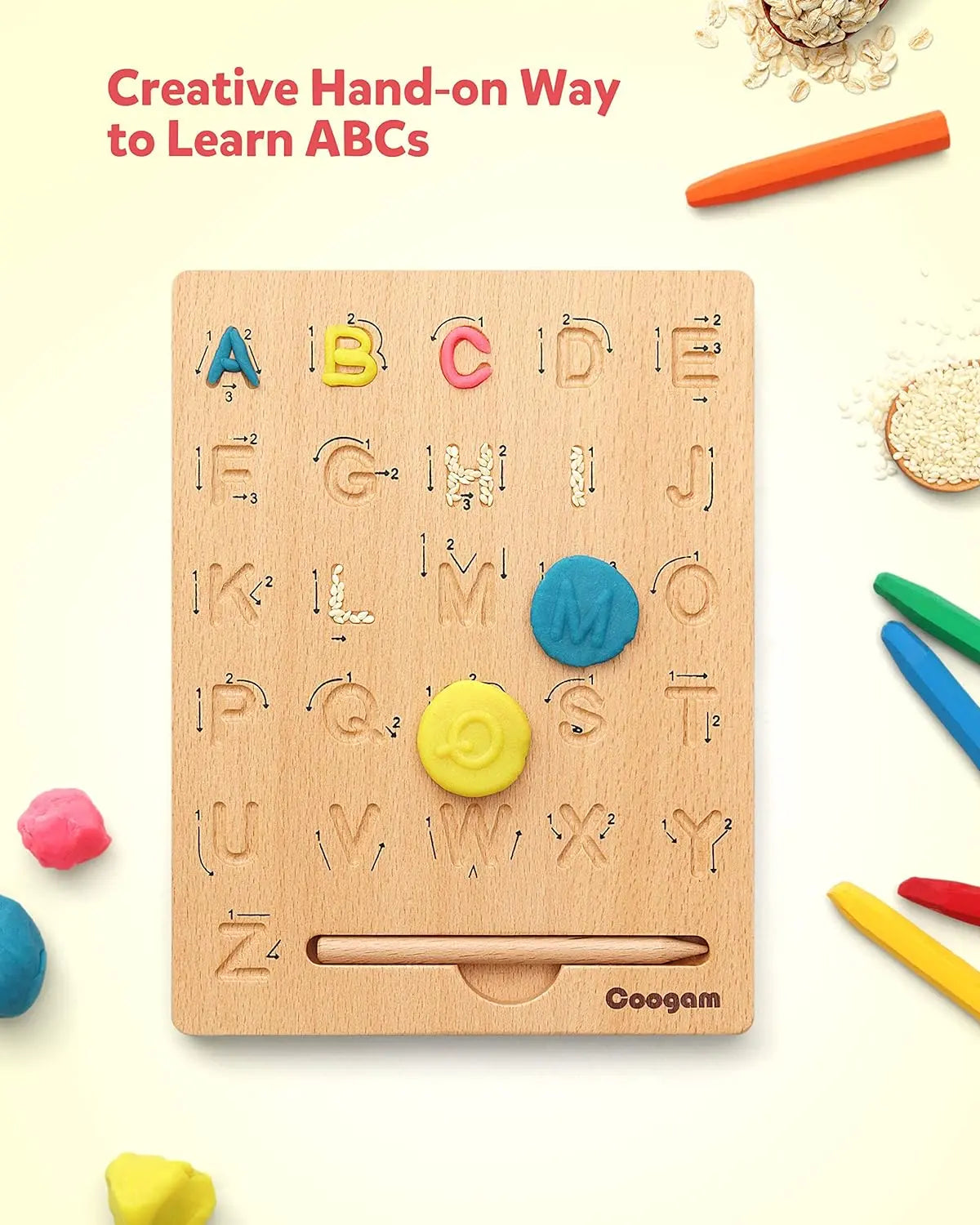 Montessori Alphabet Tracing Board - Double-Sided Wooden ABC Learning Toy (Ages 3-5) Akili Kidz