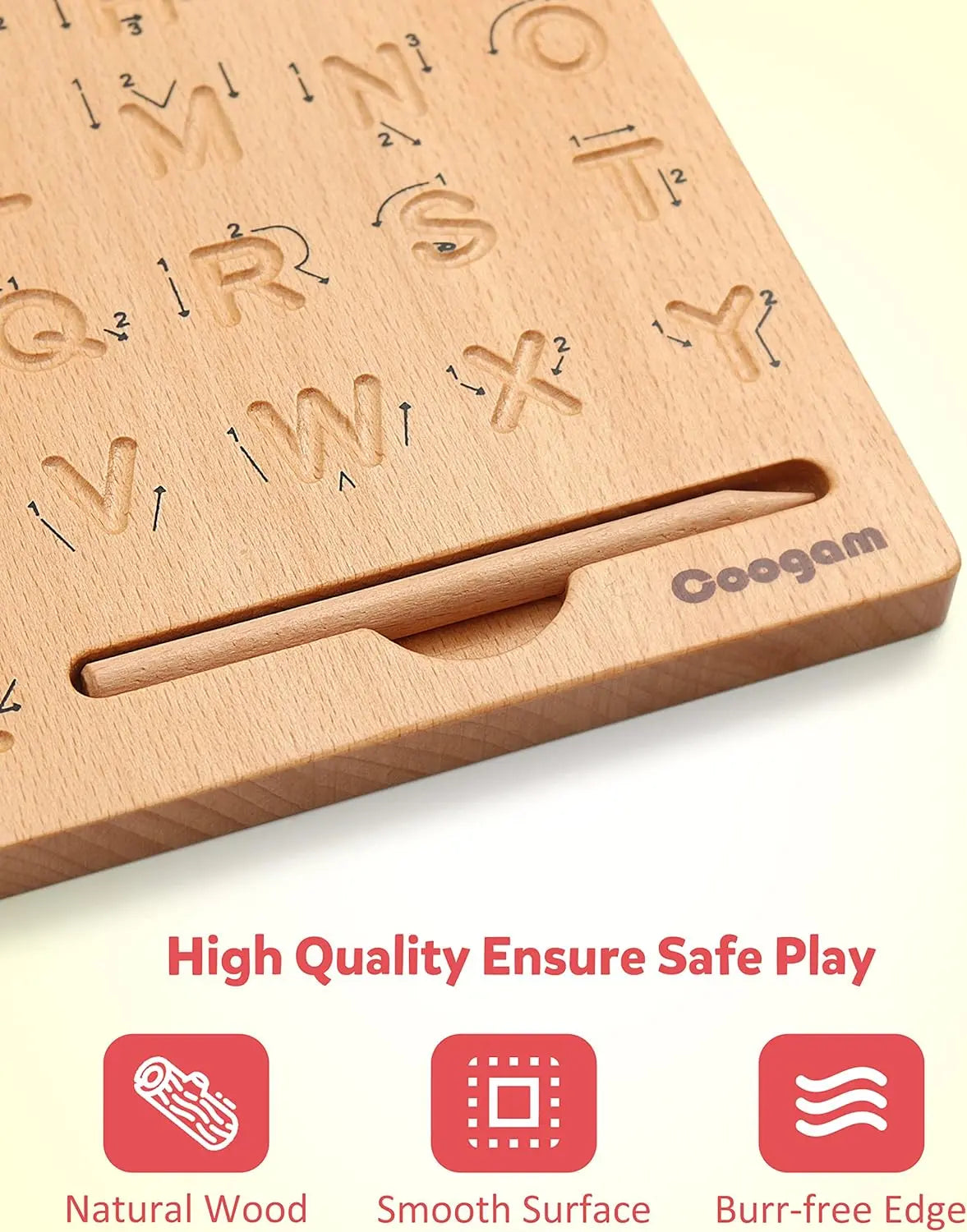 Montessori Alphabet Tracing Board - Double-Sided Wooden ABC Learning Toy (Ages 3-5) Akili Kidz