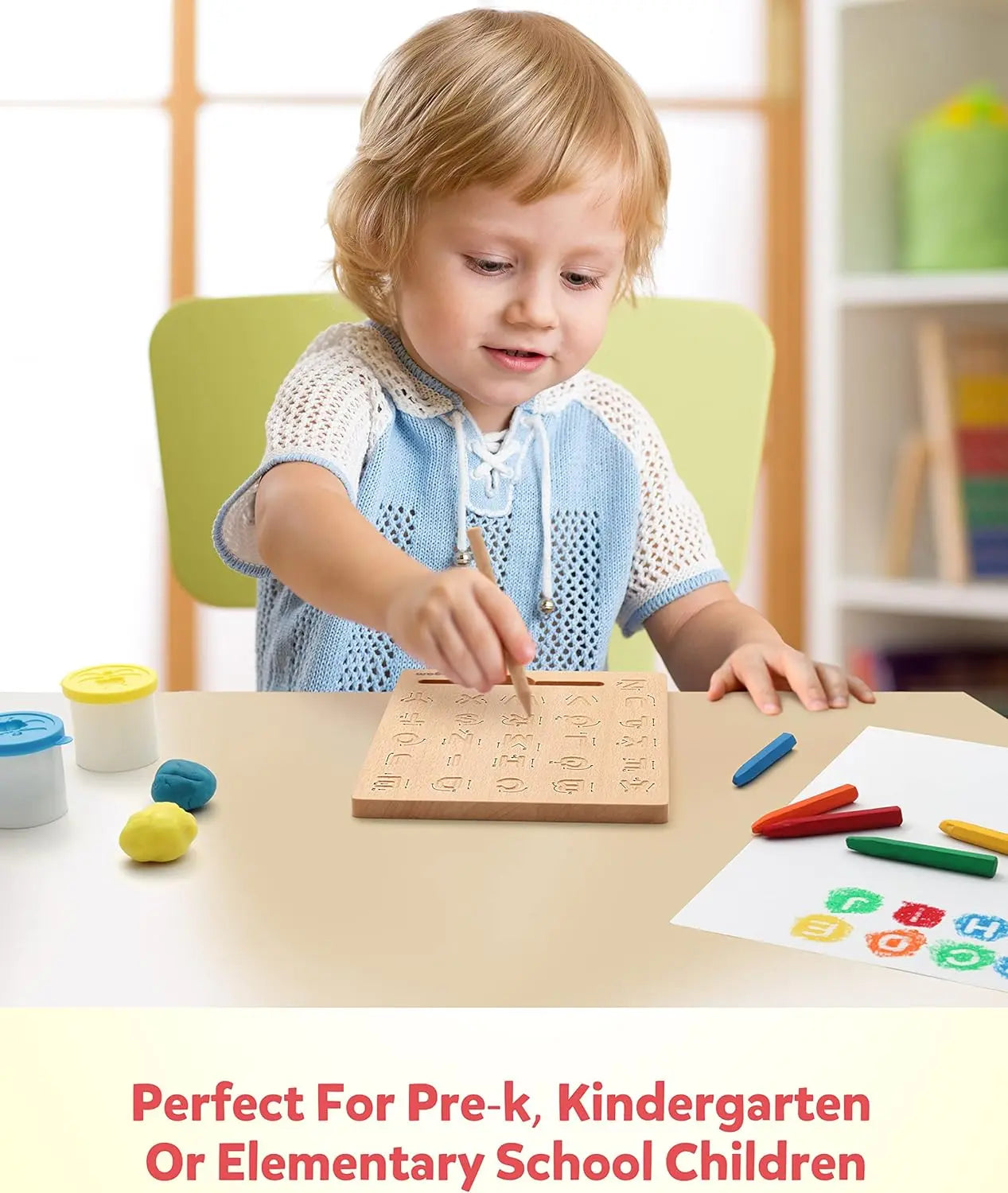 Montessori Alphabet Tracing Board - Double-Sided Wooden ABC Learning Toy (Ages 3-5) Akili Kidz