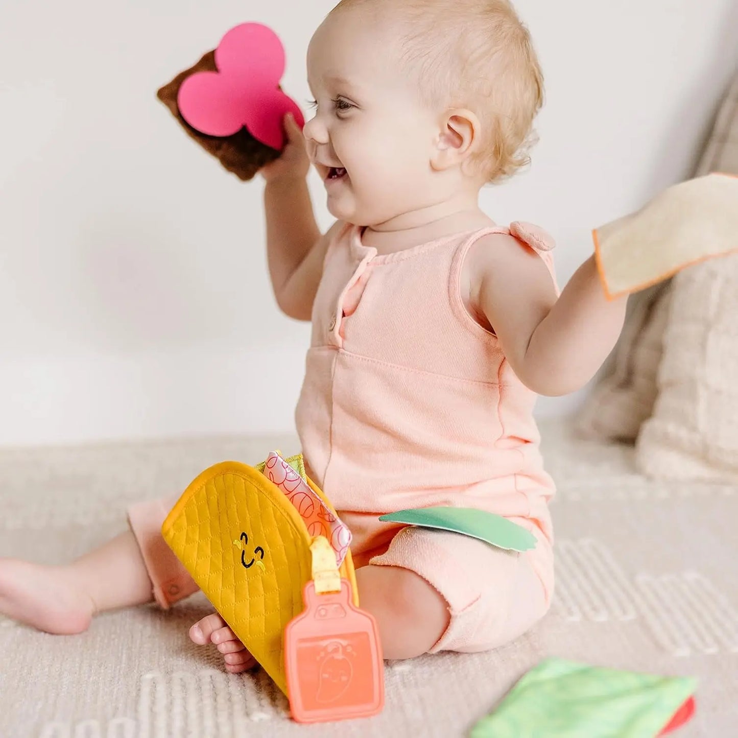 Multi-Sensory Soft Taco Fill & Spill Infant Toysensory Toys for Babies, Baby Taco Toy, Baby Toys for Ages 6 Months and Older