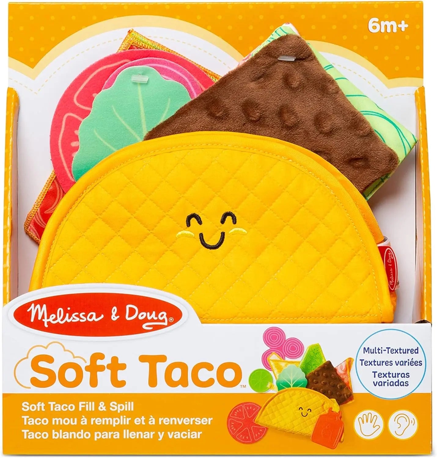 Multi-Sensory Soft Taco Fill & Spill Infant Toysensory Toys for Babies, Baby Taco Toy, Baby Toys for Ages 6 Months and Older