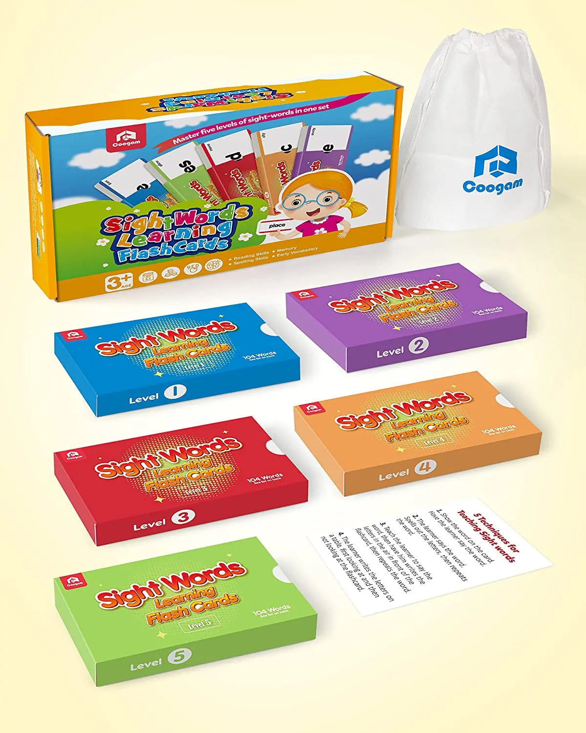 Sight Words Flash Cards for Kids - 520 Dolch & Fry Word Set (Pre-K to 3rd Grade)