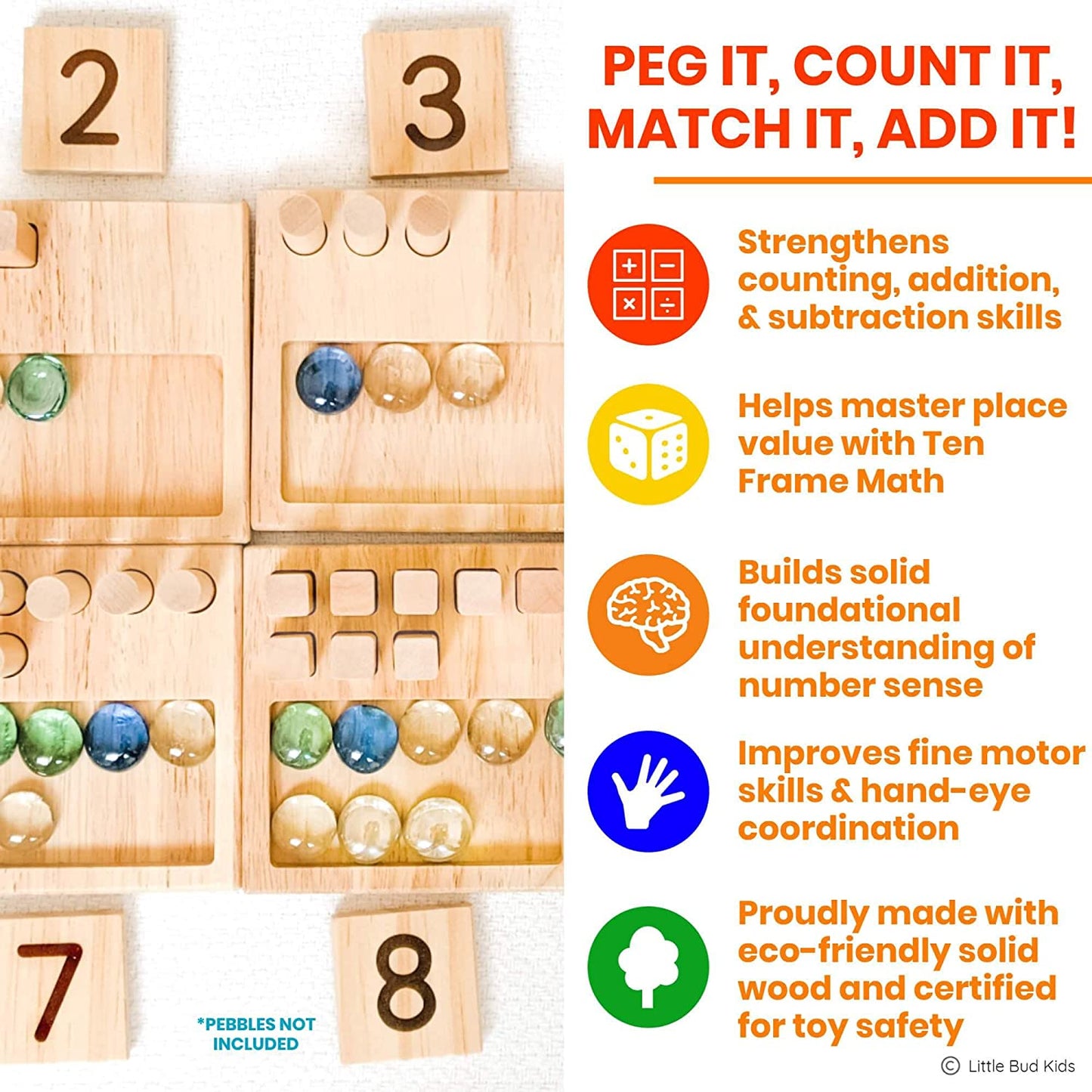 Fun Addition & Subtraction Flash Cards for Toddler Learning & Kindergarten Montessori Play