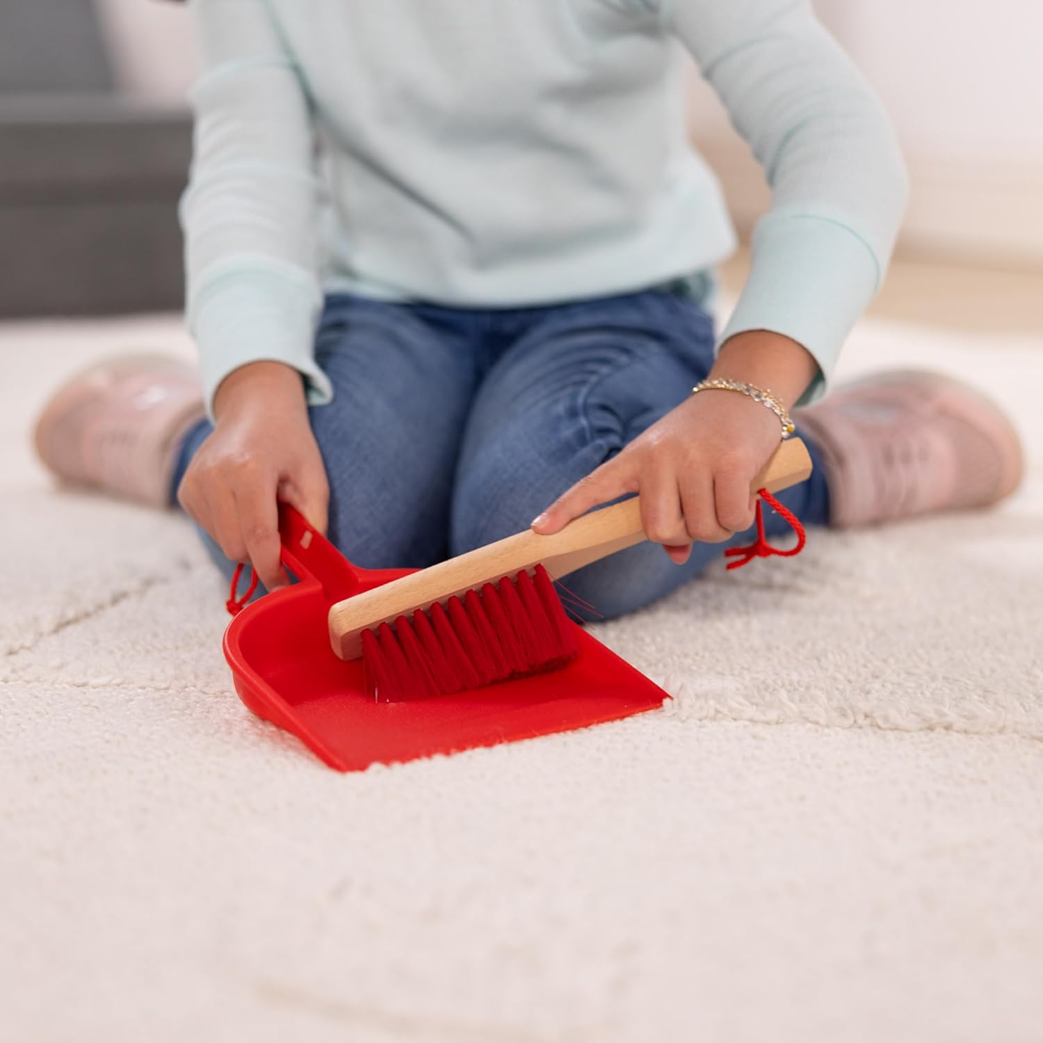 Toddler Cleaning Toy Set – 6-Piece Pretend Broom, Mop & Duster Play Kit for Kids Ages 3+