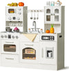 Interactive Play Kitchen for Kids - Wooden Toy Kitchen with Lights, Sounds & 12 Accessories (Ages 3-8) Robud