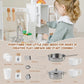Interactive Play Kitchen for Kids - Wooden Toy Kitchen with Lights, Sounds & 12 Accessories (Ages 3-8) Robud