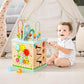 Montessori Activity Center for Babies - 5-in-1 Sensory Play Cube with Bead Maze & Shape Sorter