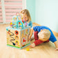 Montessori Activity Center for Babies - 5-in-1 Sensory Play Cube with Bead Maze & Shape Sorter