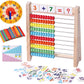 Montessori Math Abacus for Kids - Wooden Counting Toy with Clock (Ages 5-8) lzoaveus