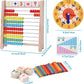 Montessori Math Abacus for Kids - Wooden Counting Toy with Clock (Ages 5-8) lzoaveus