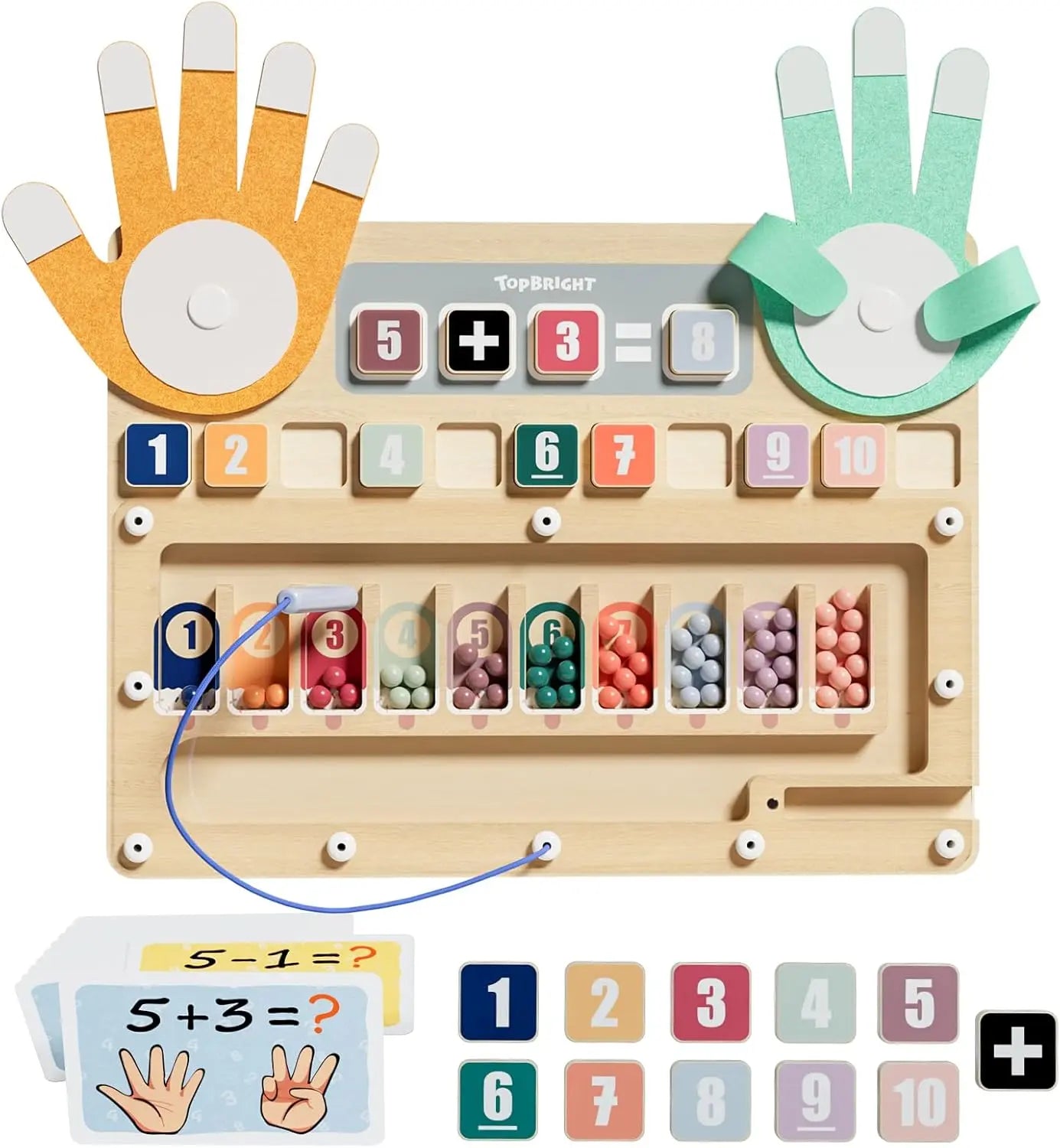 Montessori Math Counting Toy - Magnetic Number Maze for Kids 3+ (TOP BRIGHT)