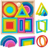 Montessori Rainbow Stacking Toy - Wooden Geometric Sorter (Ages 1-3)