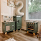 Play Kitchen Refrigerator for Kids - Vintage Green Toy Fridge with Accessories (Ages 3-8) Robud