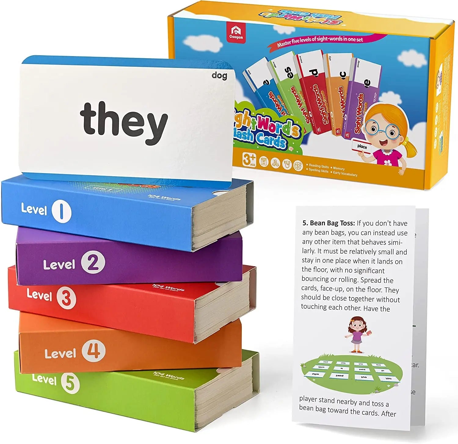 Sight Words Flash Cards for Kids - 520 Dolch & Fry Word Set (Pre-K to 3rd Grade)