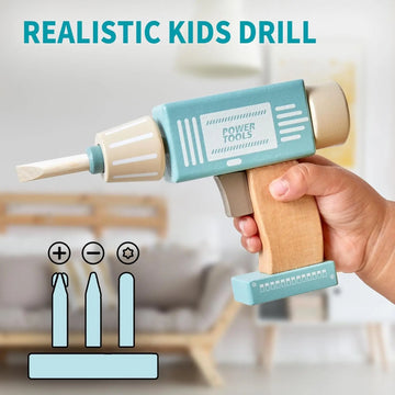Wooden Tool Bench for Toddlers - Complete Pretend Play Set with Tool Belt (Ages 3-5)