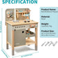 Wooden Tool Bench for Toddlers - Complete Pretend Play Set with Tool Belt (Ages 3-5)