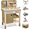 Wooden Tool Set for Kids - Complete Workbench with Realistic Tools & Apron (Ages 3-9)