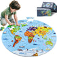 World Map Puzzle for Kids - 70-Piece Round Floor Puzzle (Ages 4-8) DIGOBAY