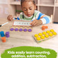 Wooden Ten-Frame Set Math Manipulatives for Kindergarten Elementary 1St 2Nd Grade Homeschooling, Addition and Subtraction Montessori Math Games for Chirldren, Counters Toys for Kids Ages 3-8